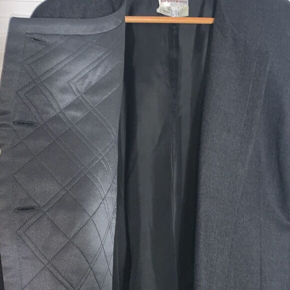 Vintage Jurgen Weiss Gray New Wool Cashmere Button Down Blazer Jacket Size 8 - Picture 7 of 16